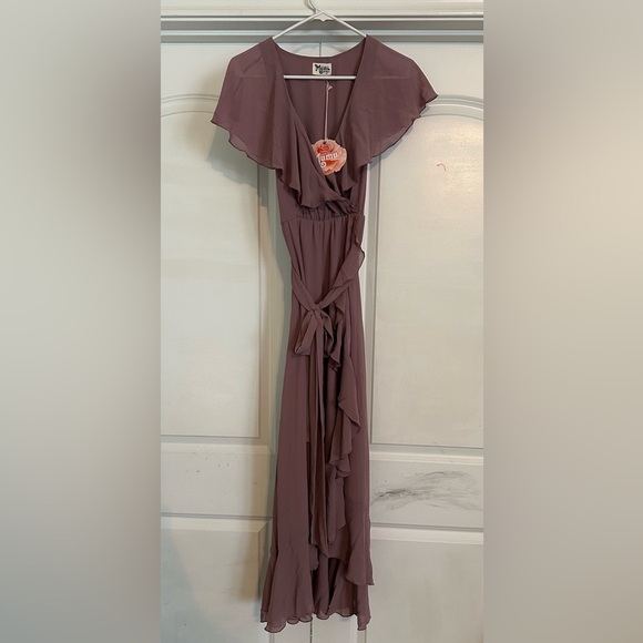 Show Me Your Mumu Jess Ruffle Midi Dress, size XXS, Antique Rose**NWT** - Picture 3 of 4